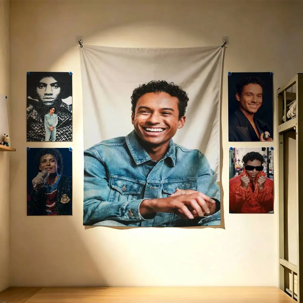 Actor Jaafar Jackson Flags Wall Hanging Background Art Banner for Bedroom Home Outdoor Decor