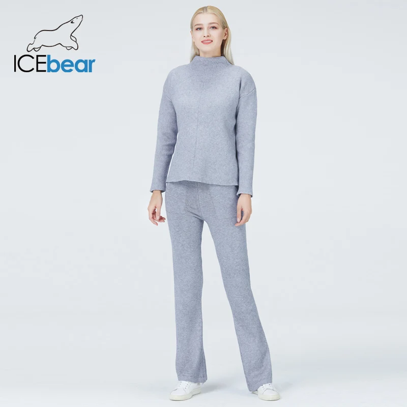 ICEbear fall women's fashion sweater suit casual female outwear high-quality round neck sweater brand clothing 2022 NB-2323