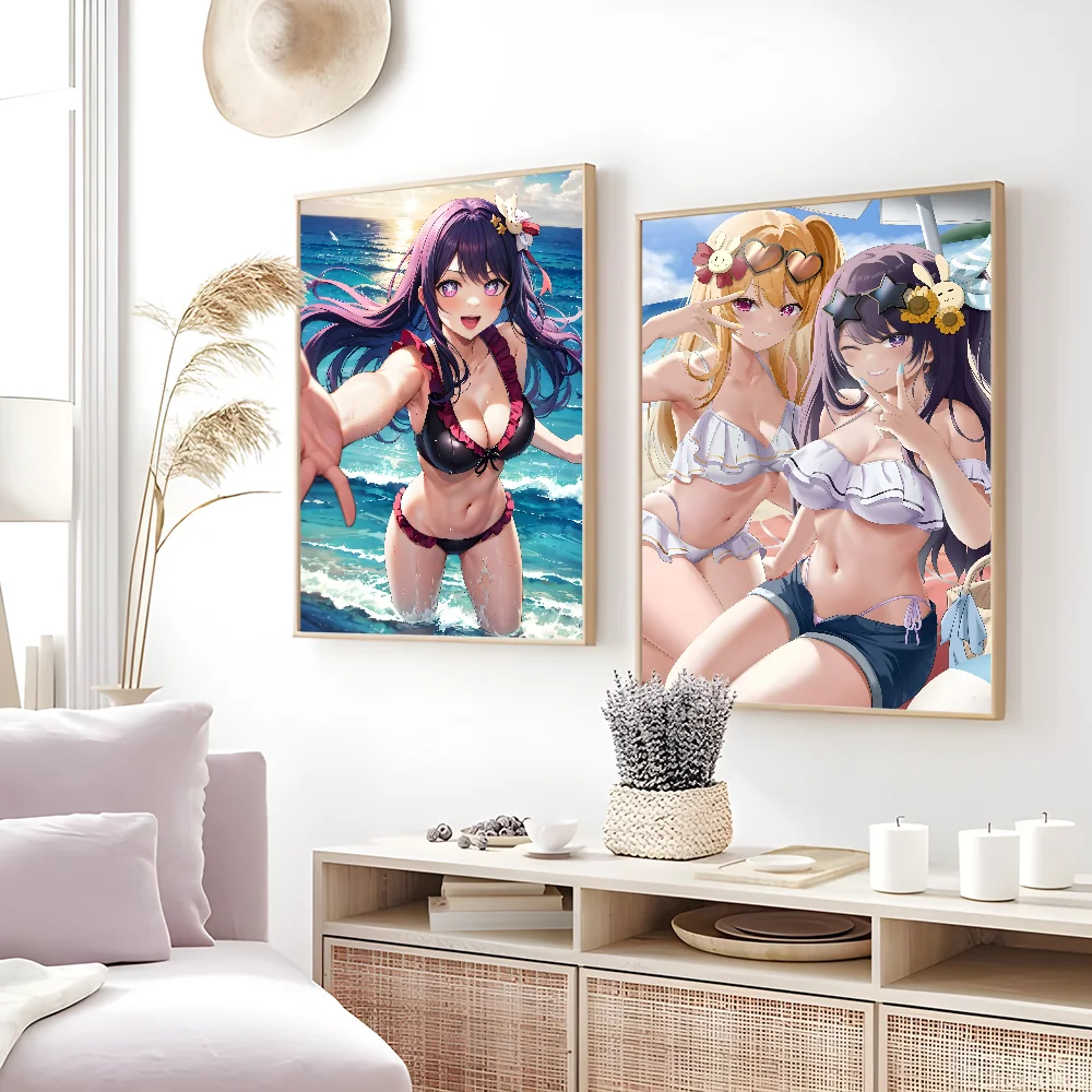 O-Oshi no Ko Anime sexy Poster Sticky Wall Art Printing Waterproof Home Living Bed Room Bar Aesthetic Decor