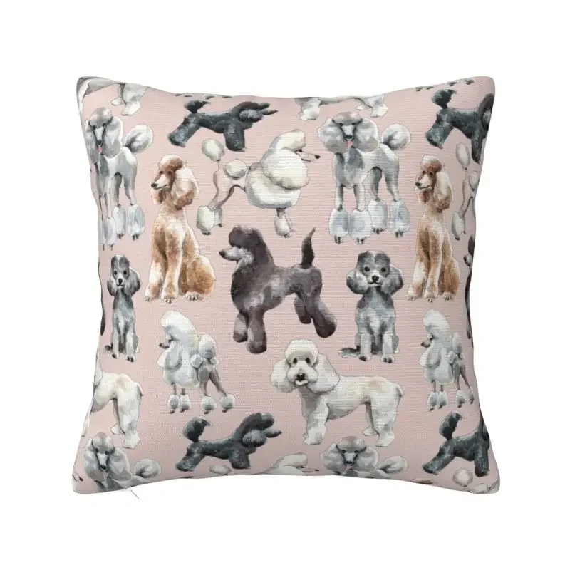 Cute Poodles Dog Throw Pillow Case Decorative Pudel Caniche Nordic Cushion Cover Car Pillowcase