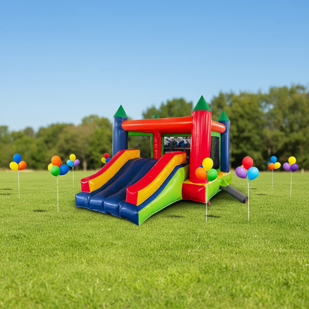 Inflatable Bouncy House 3m*4m, 0.48mm 0.55mm PVC, Colorful Slide Castle, Dry Bounce Slide for Kids, Jumping Playhouse