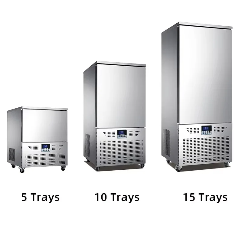 3/5/10/15/20/30 Trays Plug-In Blast Freezer -40°C Auto Defrost for Meat Seafood Bakery Fruit