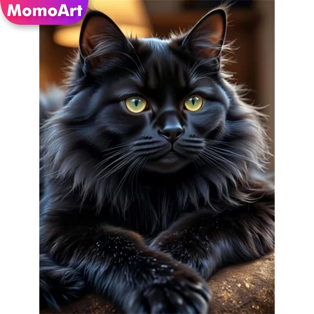 Momoart Neue Ankunft Diamant Mosaik Schwarze Katze DIY Diamant Malerei Tier Handwerk Kit Bild von Strass Wand Dekoration