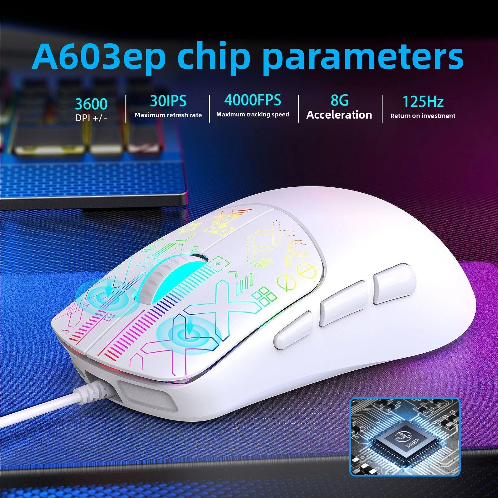 Wired Gaming Mouse 6400 DPI 7-Color Backlight Ergonomic Optical USB souris Ergonomic raton myszka gamingowa PC Laptop Computer