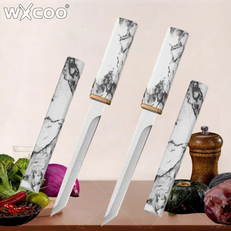 

WXCOO Stainless Steel Kitchen Knife with Sheath Handmade Forged Butcher Boning Fruit Roasted Lamb Steak Knife