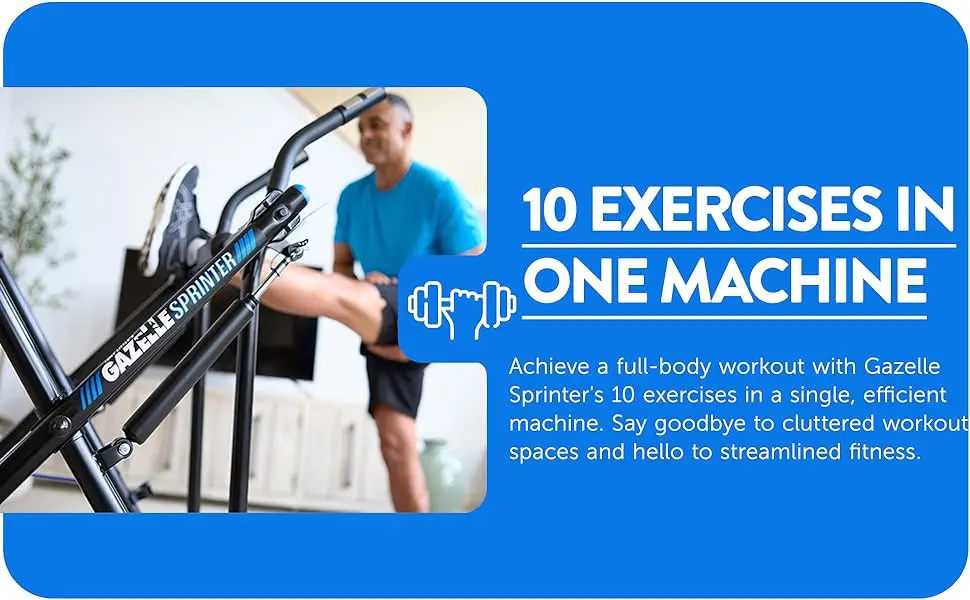 10-in-1 Compact Exercise Machine, 300lb Weight Capacity, Patented Dual Pivot, Fitness Computer