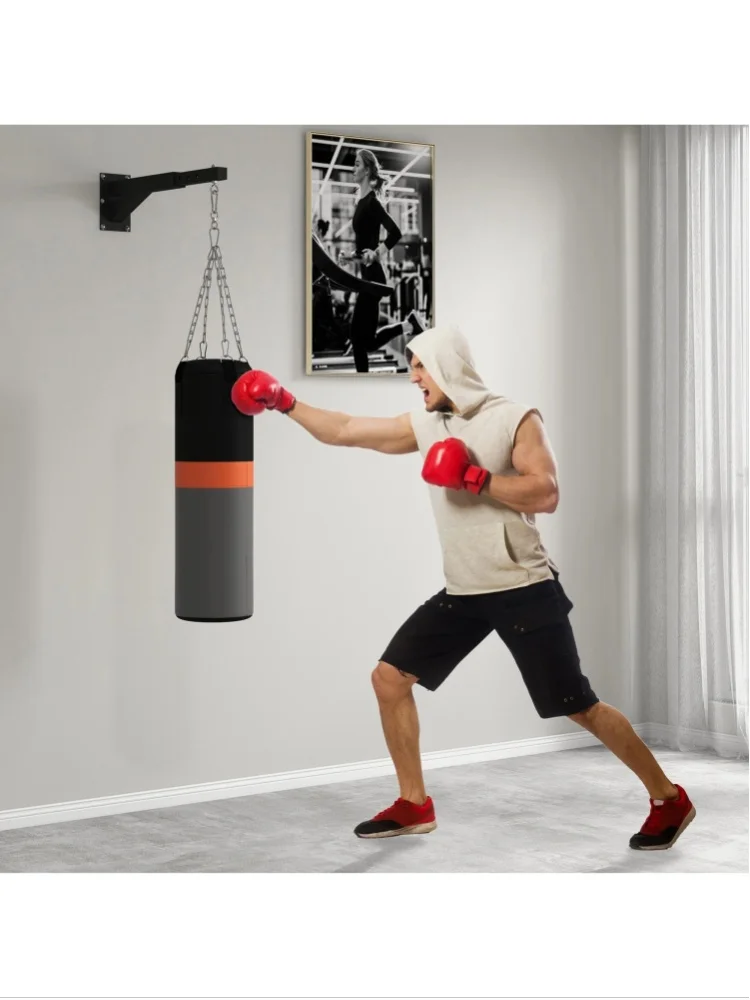 SPORTNOW 5-Length Adjustable Punch Bag, Wall Bracket for Boxing, Punching, Training