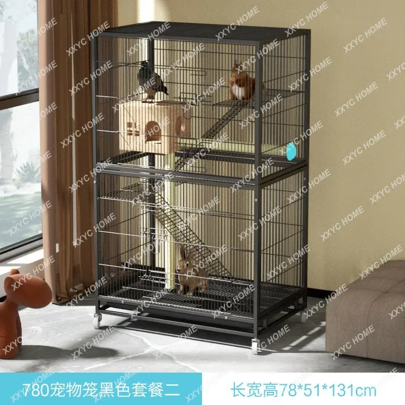 Squirrel cage Three-layer dragon cat mink cage Flower branch mouse villa dragon cat cabinet cage, mink  Pet bird