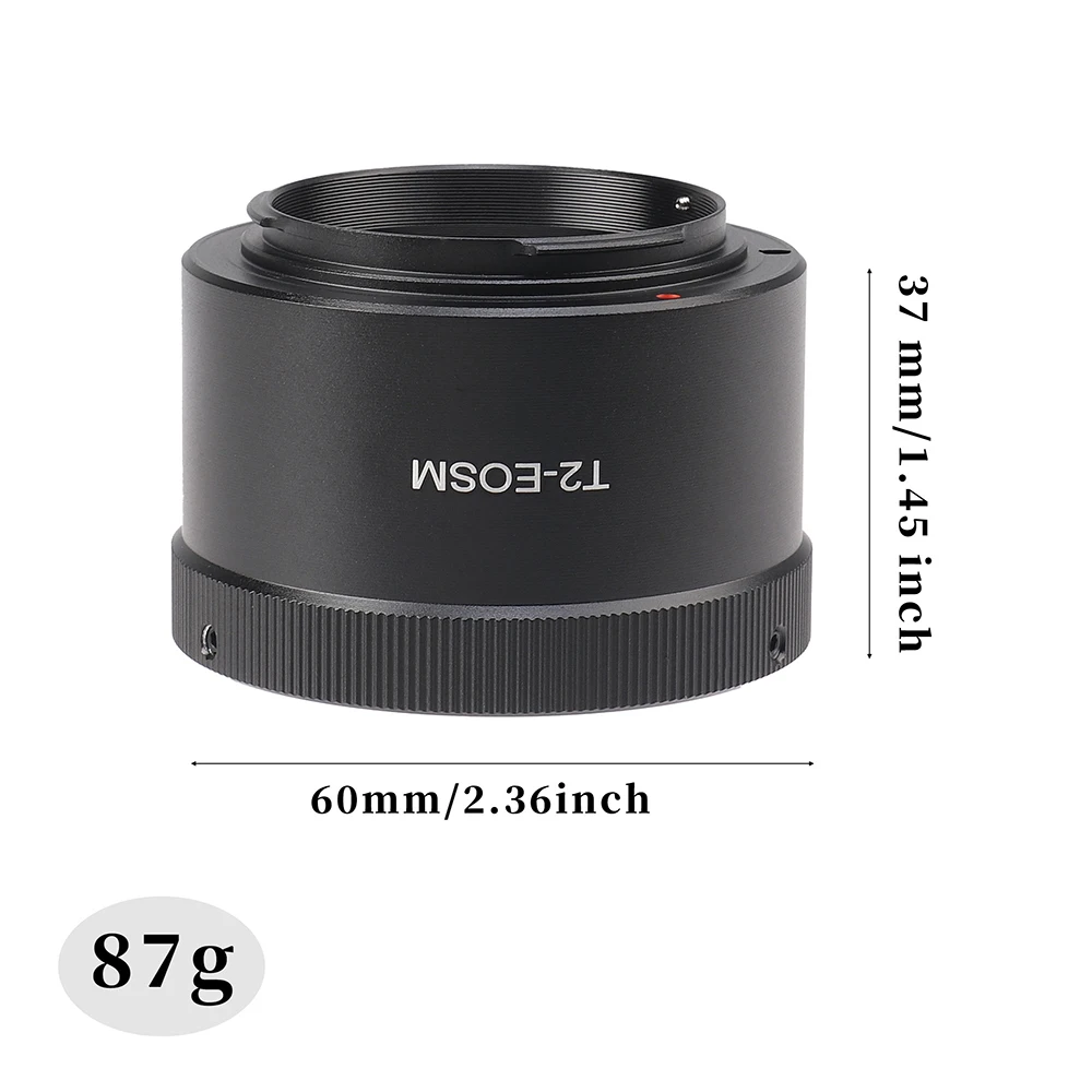 T2 Lens Mount Anel Adaptador para Canon EOS M M1 M2 M3 M4 M5 EF-M Câmera Mirrorless