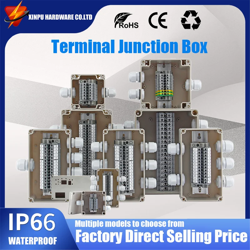 

IP66 Outdoor ABS Plastic Electric Cable Branch Box Waterproof Distribution Enclosure Case Home Monitor Terminal Junction Box