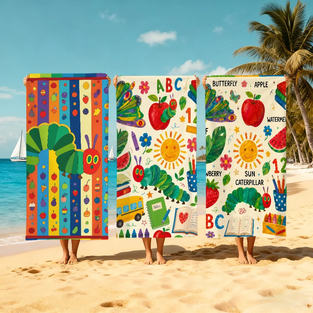 Beach Towel Large - Cute C-Caterpillar-R Cartoon Towel Large Quick-Drying