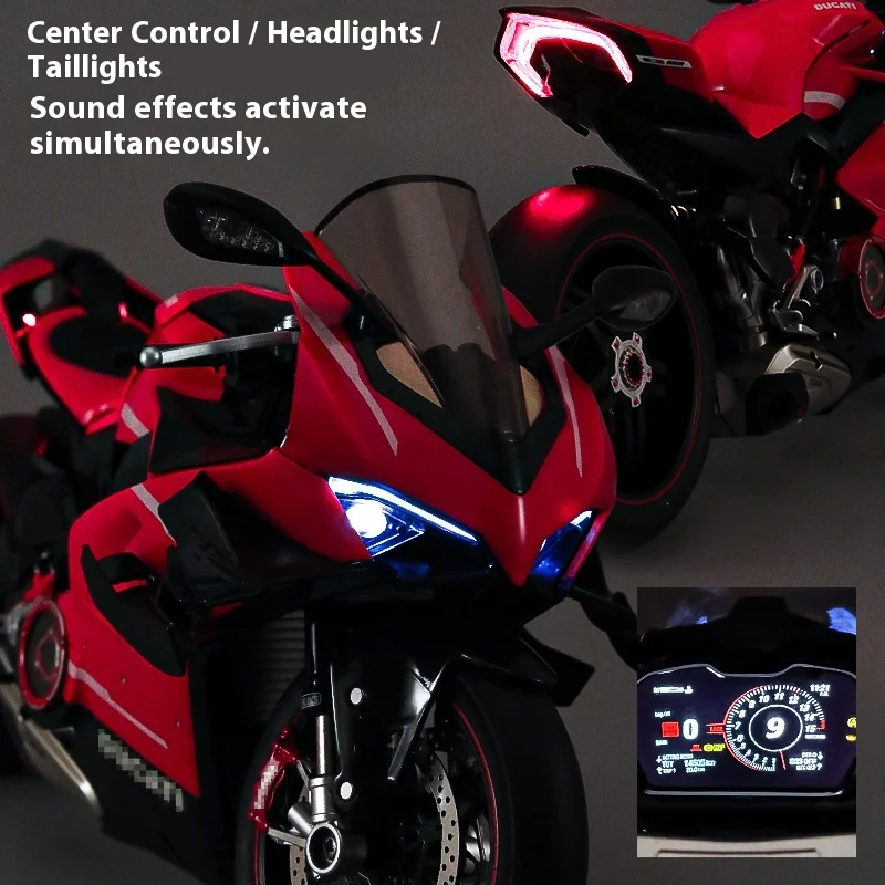 1: 7 La simulazione di motociclette in lega verniciata a spruzzo V4S super grande può avviare la collezione di modelli di moto Pendolo Regalo di compleanno per ragazzo