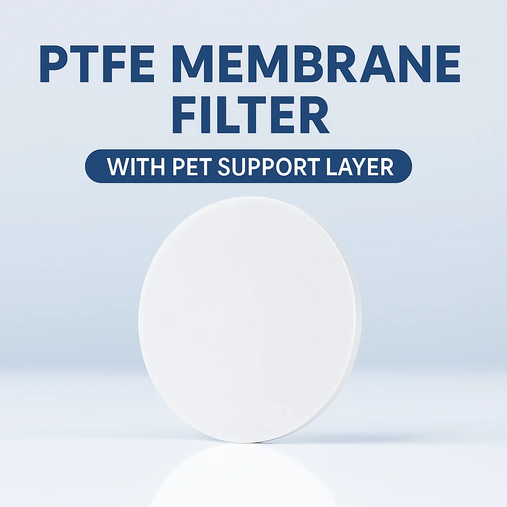 Membrana de Filtro Microporosa PTFE Hidrofílica e Hidrofóbica para Laboratório, Membrana de Filtro para Detecção 0.22 0.45um 47mm