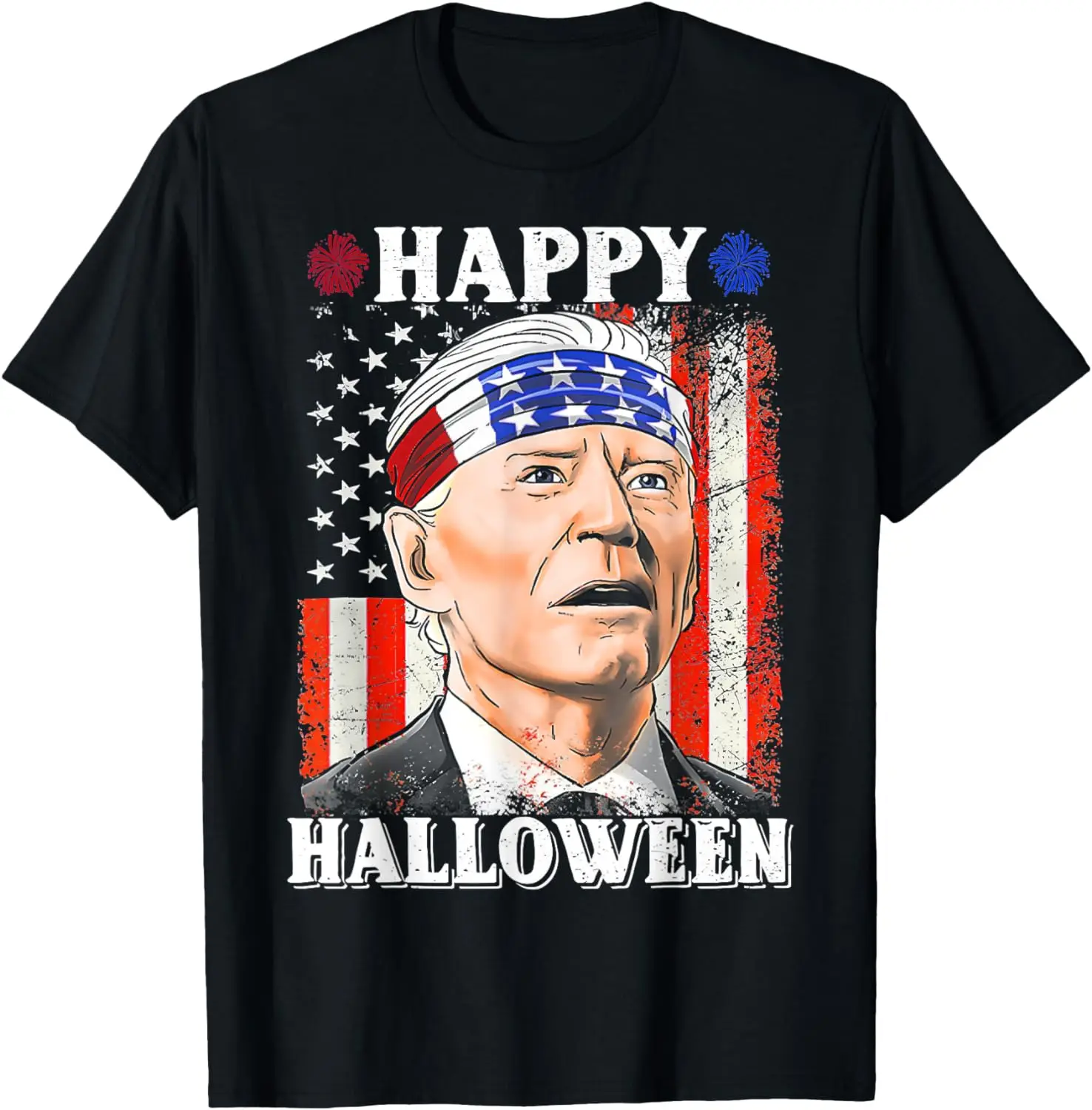 

Funny Joe Biden 4th Of July Shirt Happy Halloween Firework T-Shirt