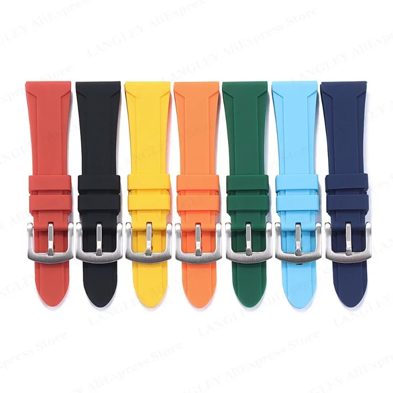 Silicone Watch Band Watrproof Straps for Rolex for Panerai Strap 22mm 24mm 26mm Watch Accessories Soft Rubber Men Sport Bracelet