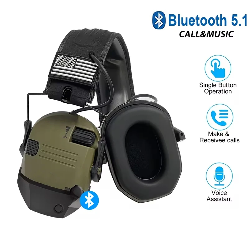 

Wireless Tactical Electronic Shooting Earmuff Anti-noise Headphone Sound Amplification Hearing Protection Headset Foldable