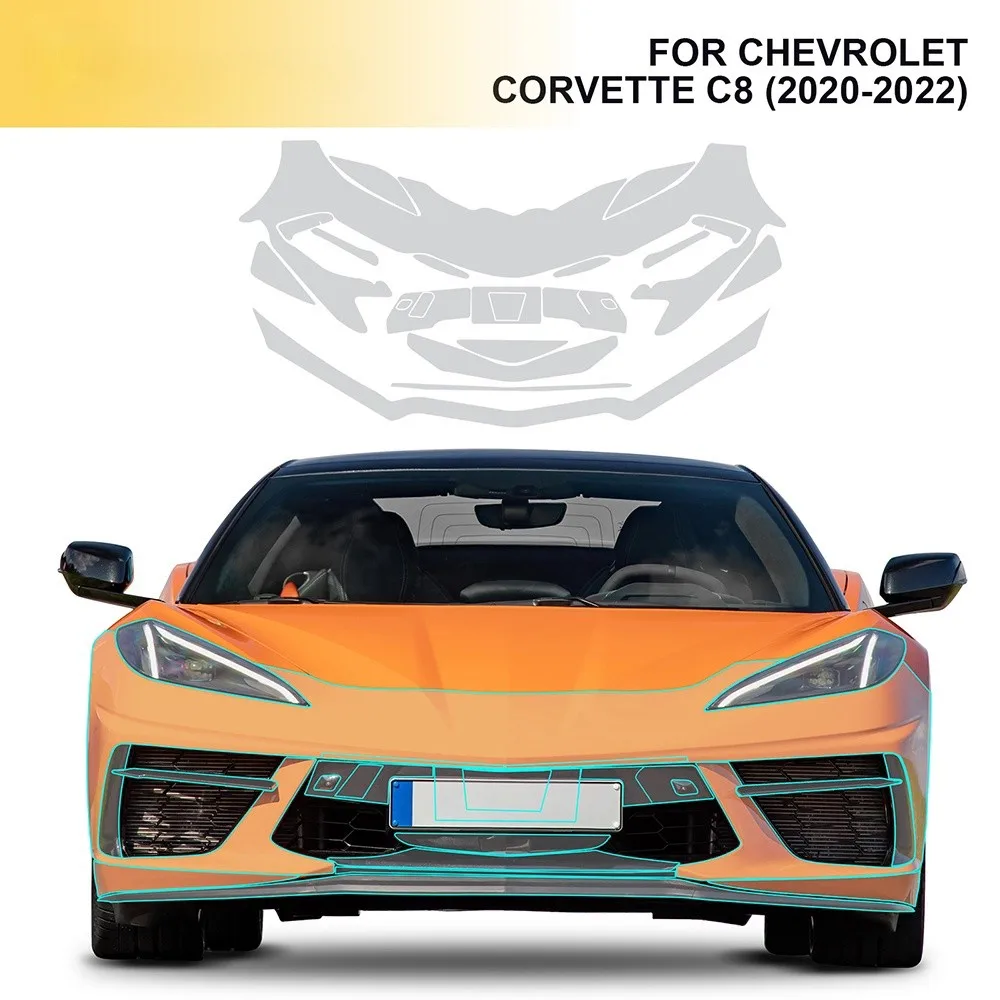 

TPU Original Car Paint Protection Film Clear Bra PPF for Chevrolet Corvette C8 2020 2021 2022 Anti-Scratch Invisible Transparent