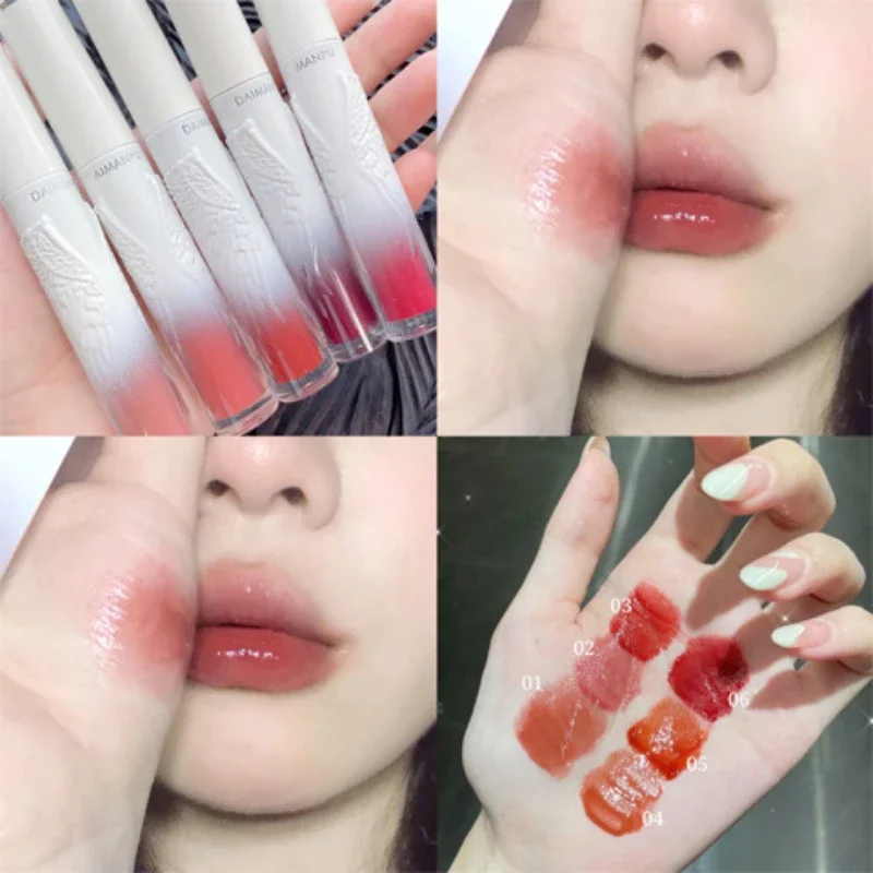 Mirror Glass Lipstick Cosmetic Matte Velvet Lip Gloss Waterproof Lip Stick Longlasting Women Sexy Red Moisturizing Lip Makeup