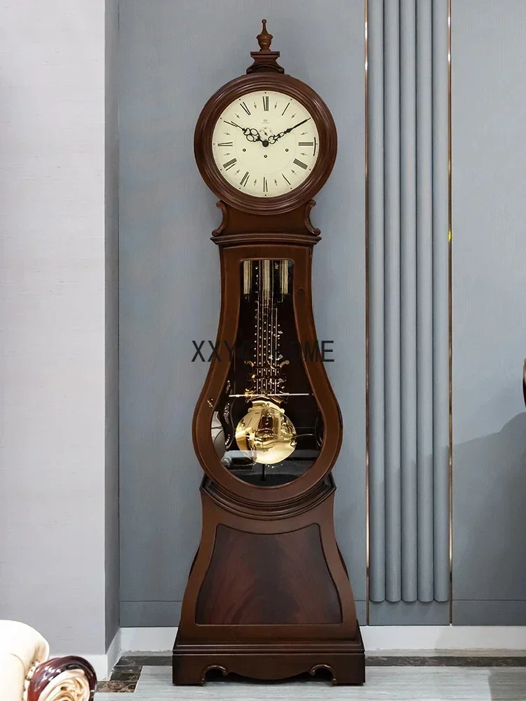 German Hermle American the Grandfather Clock Retro Living Room Large Pendulum Clock Chinese Vertical Clock