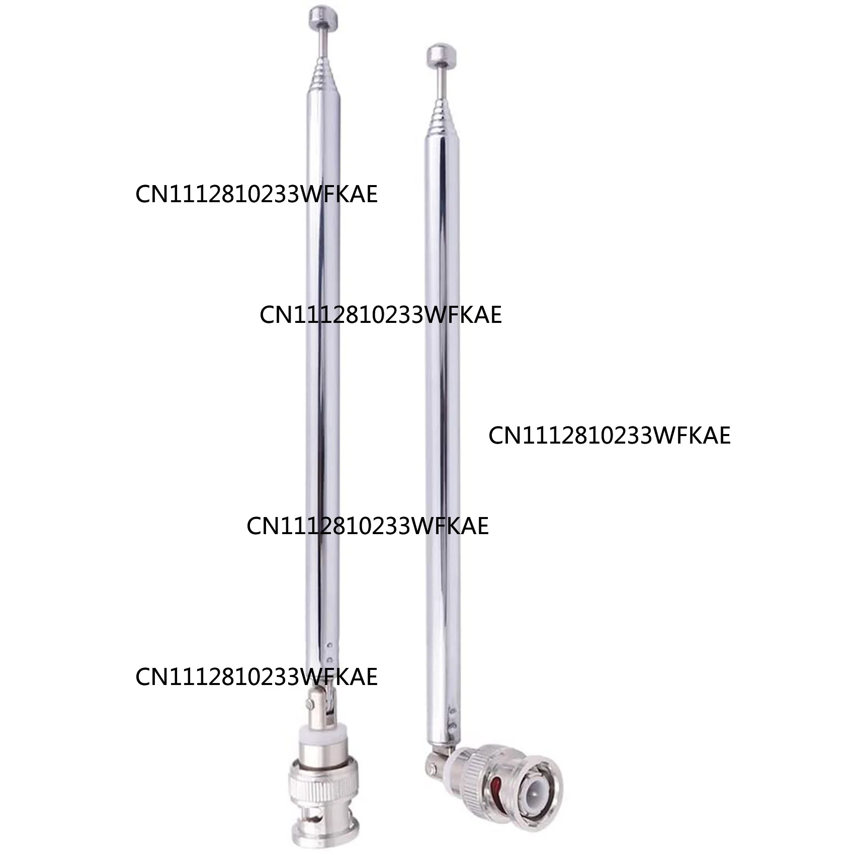 (2 Pack) BNC Radio Antenna with BNC Male Plug Jack Connector Adapter Telescopic Stainless Steel HF VHF UHF BNC Antenna