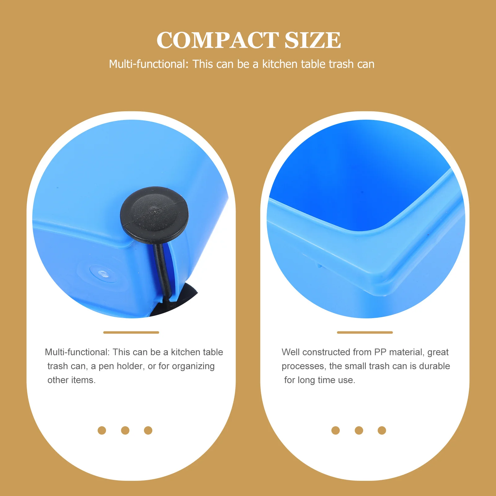 

2Pcs Desktop Trash Bin Mini Garbage Bucket Table Storage Holder Countertop Waste Container for Office Home Desktop Use