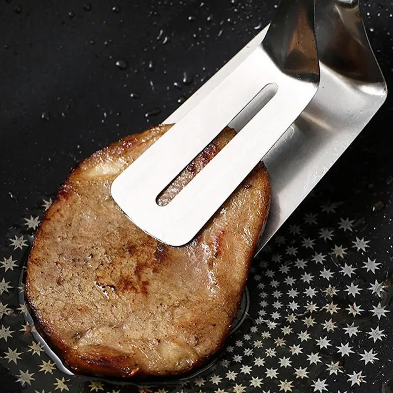 Stainless Steel Frying Shovel Clip Multifunctional Steak Bbq Tongs Pancake Fried Pizza Steak Fish Spatula Bread Kitchen Tool