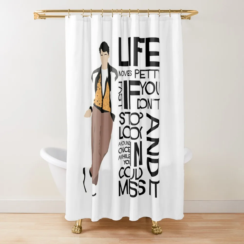 

Life Moves Pretty Fast - Ferris Beuller Shower Curtain Luxury Bathroom Cover Modern Accessory Bathrooms Curtain