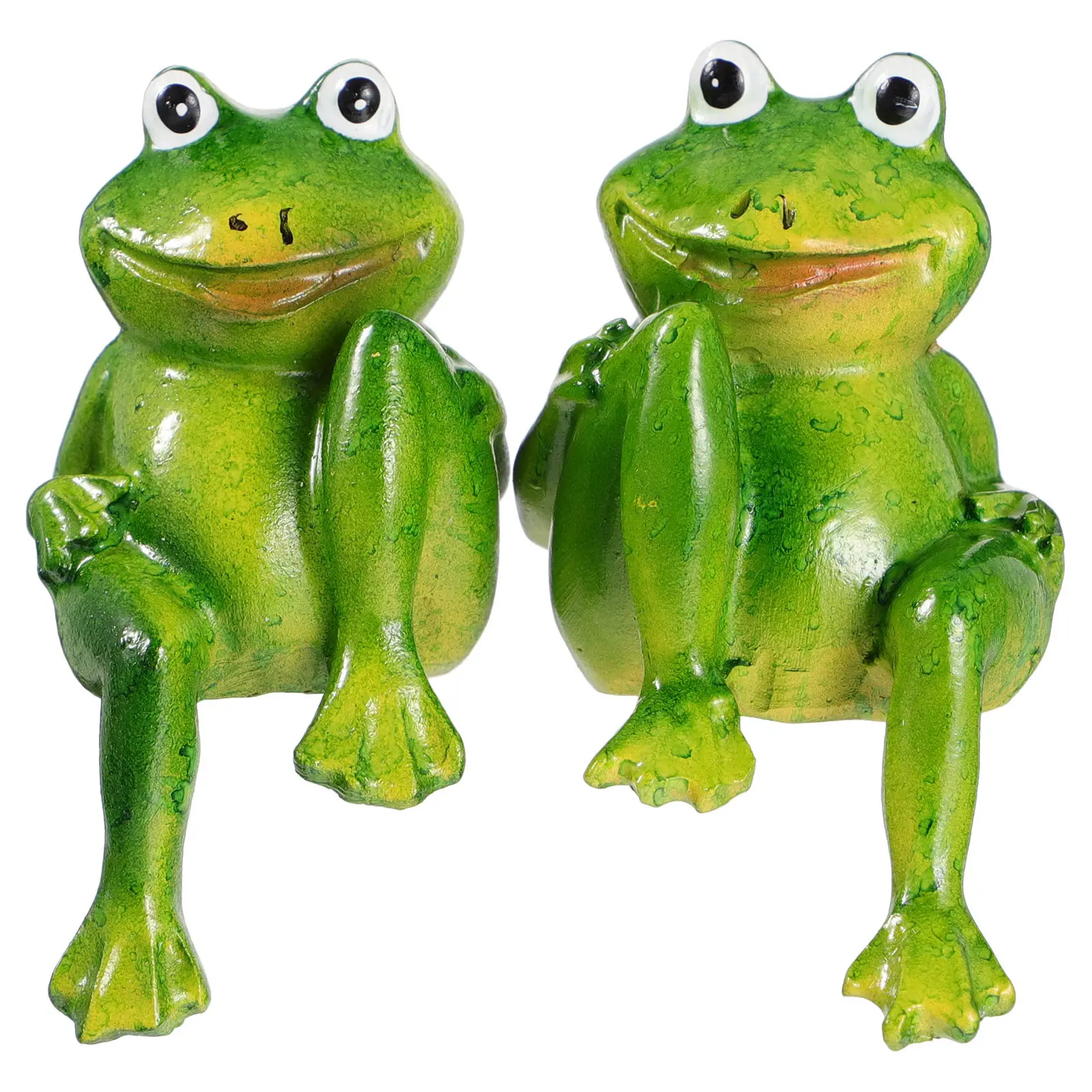 1Pair Premium Resin Frogs for Bonsai Micro Garden Decoration Desktop Living Room Study Table Feng Shui Home Office Accent Piece