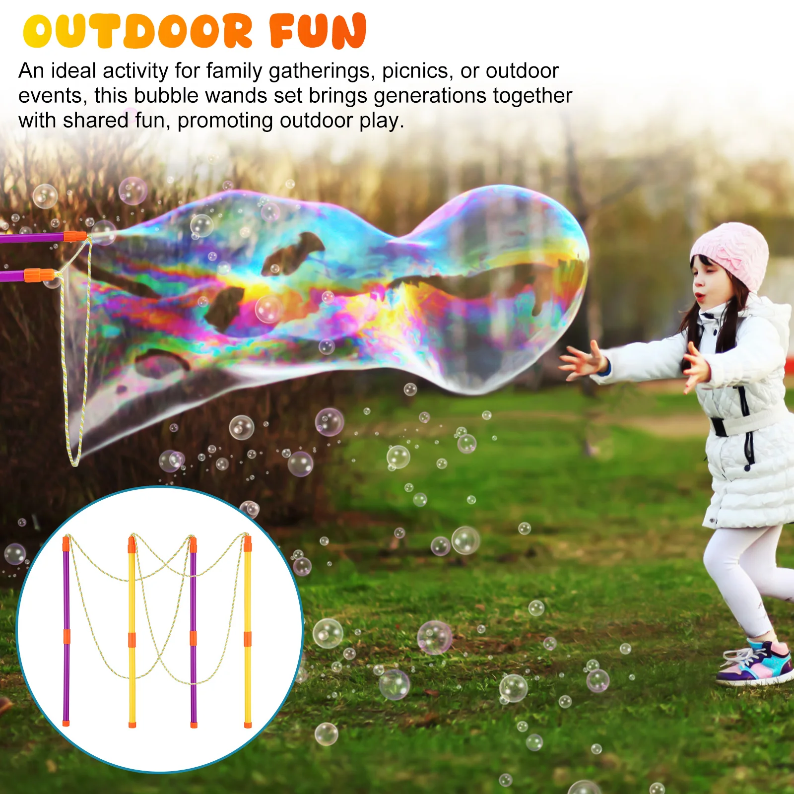 Bubble Show Tool Sticks Summer Outdoor Toys Makers Kit Large Wands Party Machine outside Kids