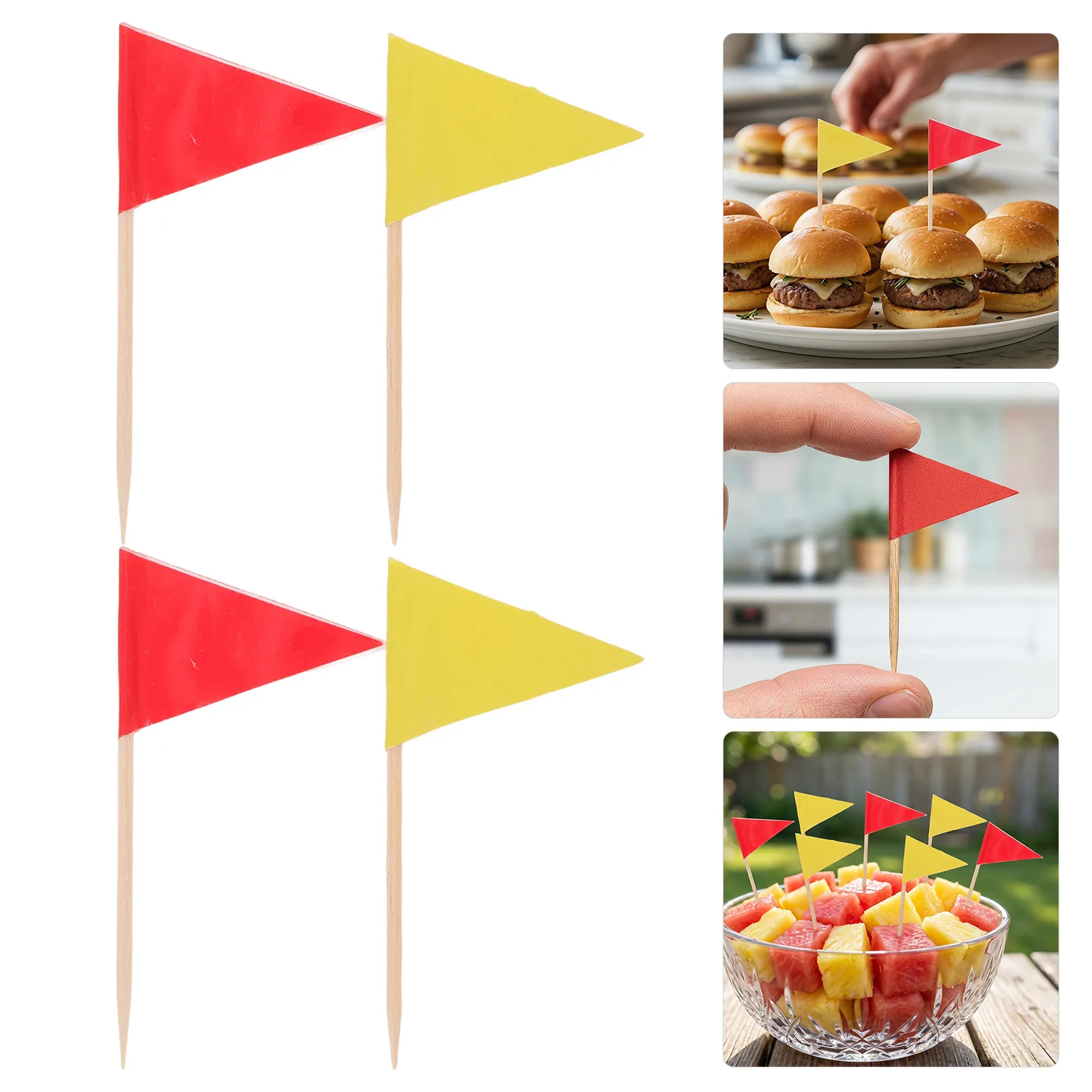 200Pcs Blank Toothpick Flags Mini Triangle Food Labels Cake Party Buffet Decorations Cheese Picks Food Toothpick Flags