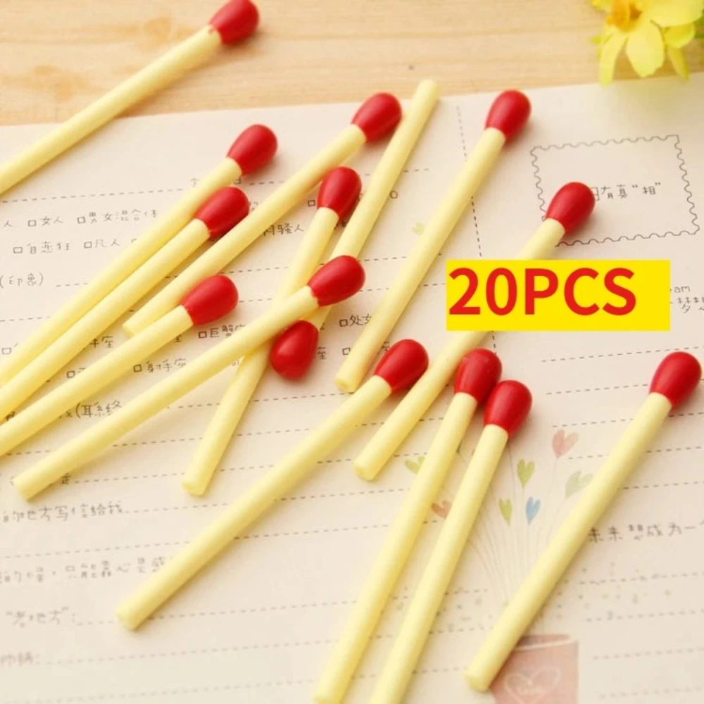 20 Stück Schreibwaren, niedlicher Kawaii-Mini-Matchstick, kreative Schule, Bürobedarf, Kugelschreiber, Matche, lustig, kostenlose Freebie-Neuheit