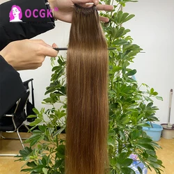 0.8G/Pcs Straight Korea Popular Cotton String Twins Tip Hair Extensions Brazilian Remy Hair Keratin I-Tip Human Hair For Woman