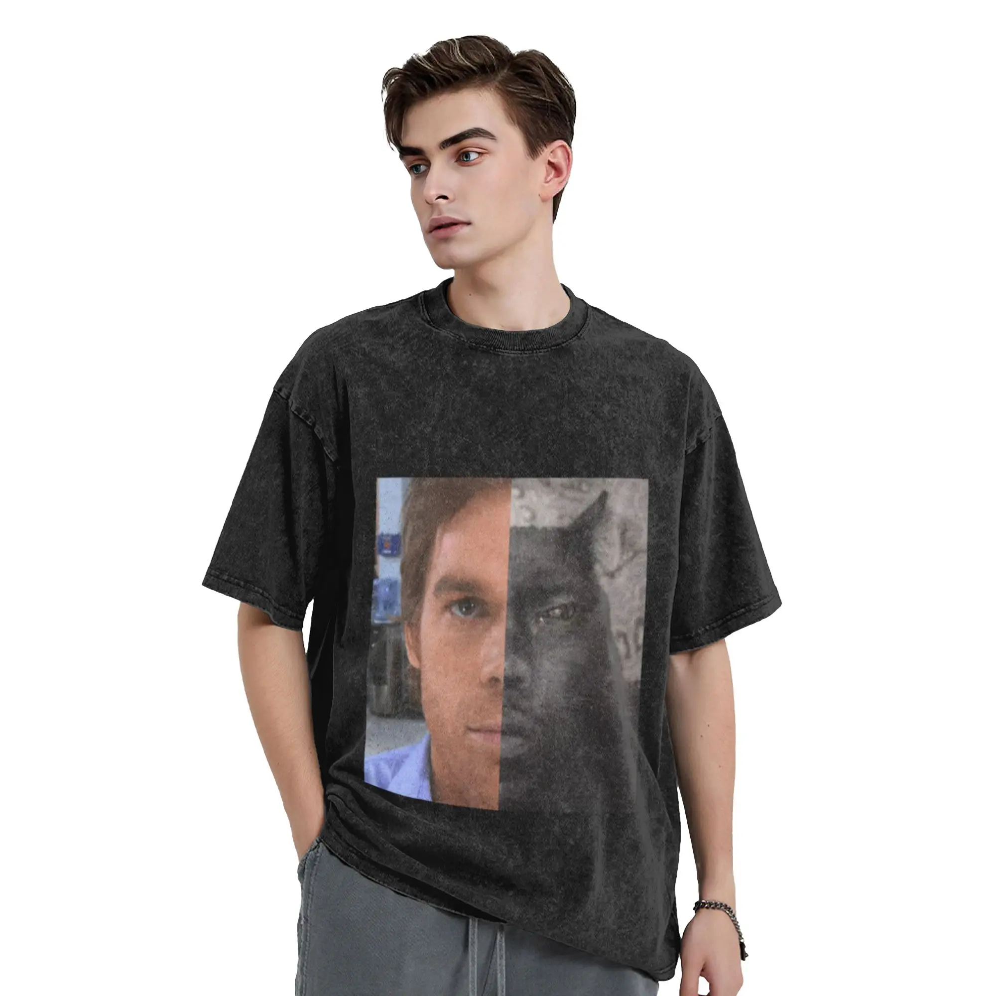 Dexter Face Cat Classic Chic A Vintage Oversized Cotton Unisex T-Shirts
