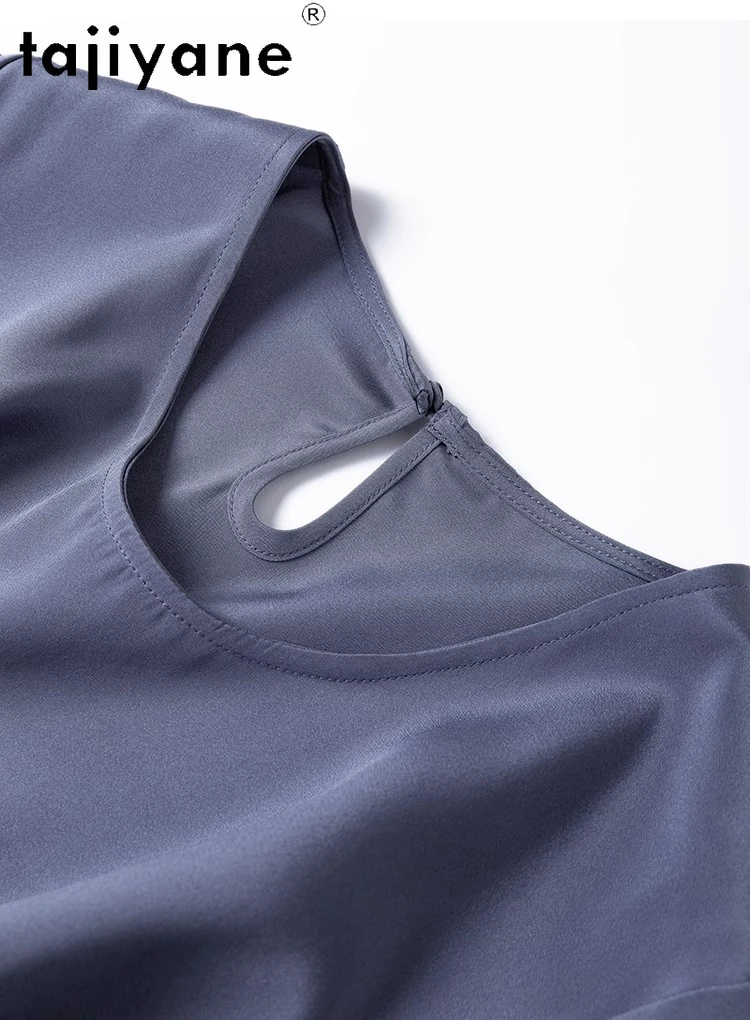 TAJIYANE 93% moerbeizijde T-shirts voor dames Elegante losse T-shirts met korte mouwen 26 mommes Zomertops 2025 Dameskleding Nous Diego Diego Diego