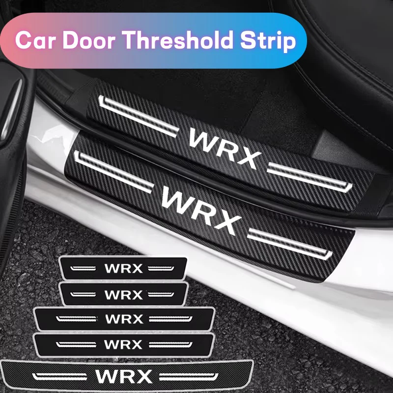 Car Front Rear Door Threshold Anti-Scratch Sticker Waterproof for Subaru WRX Logo Rear Trunk Anti Scratch Threshold Stickers