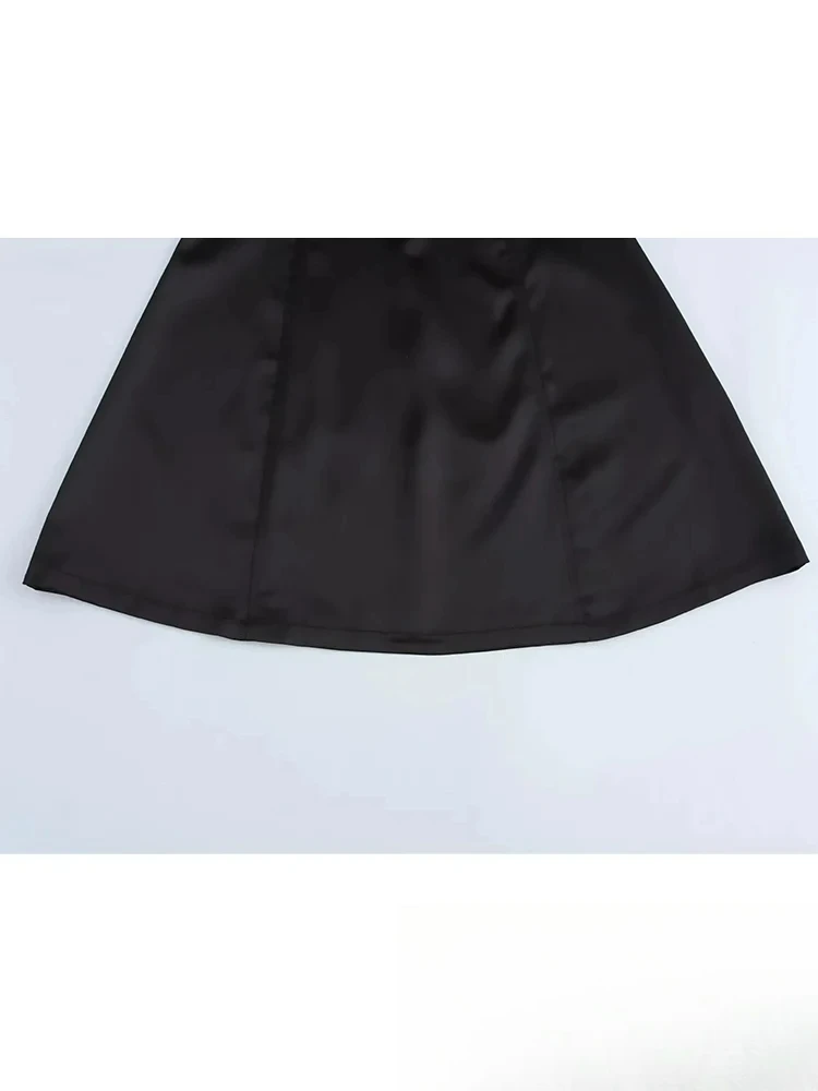 KONDALA Sexy Club Chic femmes robe noir solide nœud sans manches Slash cou Mini robe nouvelle mode 2025 printemps été femme robe