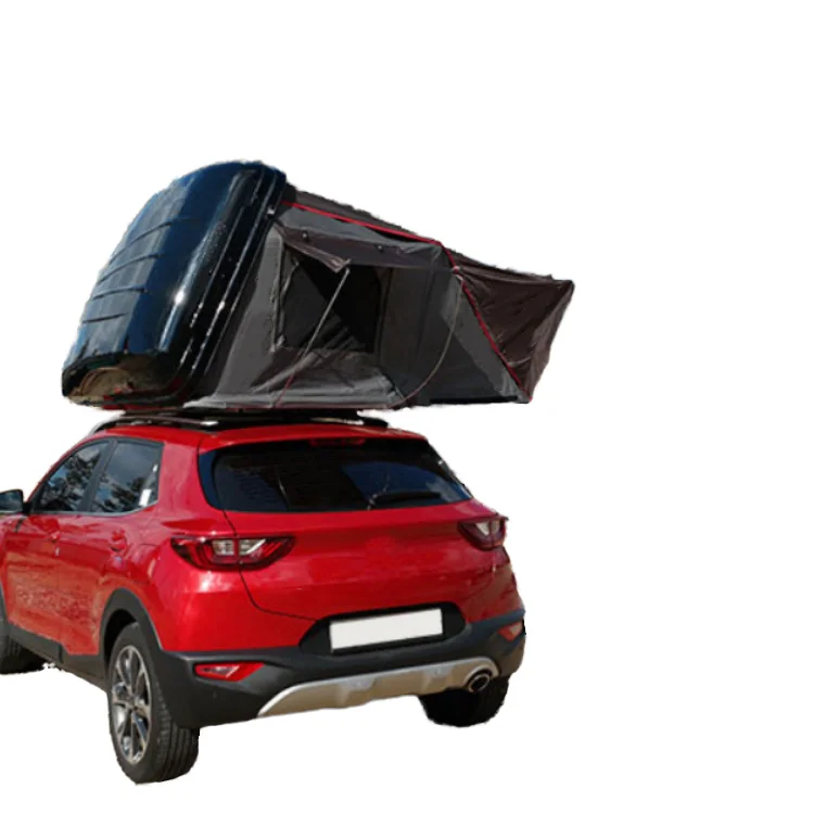 

China Outdoor Camping Folding Mini Roof Top Tent Canvas Fabric Aluminum Hard Shell 2-Person Automatic Truck Car Roof Top Use