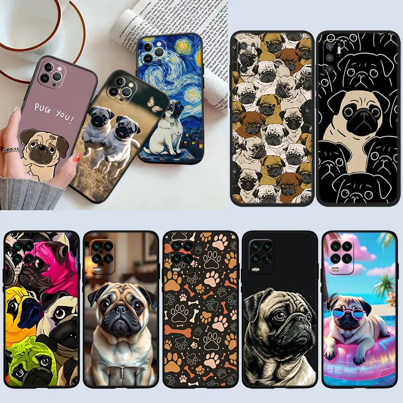 Capa de Telefone AR25 Cute Pug Dog para Motorola Edge 60 60s 70 G86 G56 G54 E14 G04S G45 G54 G64 S30 S50 X30 X40 X50 Ultra Pro Power