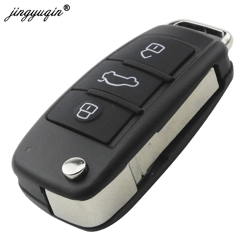 jingyuqin 3 Button Remote Car Flip Key 315Mhz Fob for AUDI TT A3 A4 A6 A8 Quattro S4 S6 2005-2012 with 48 Chip 8E0 837 220L G E