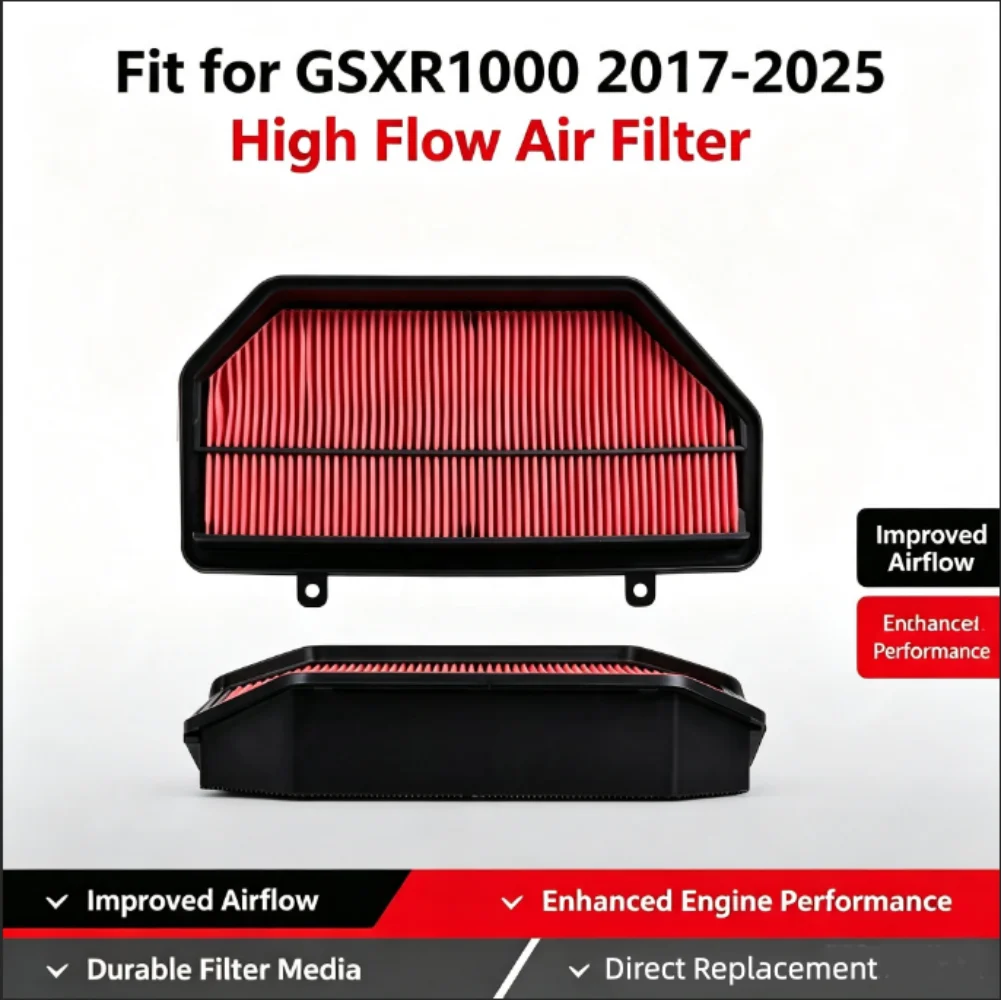 Air Filter Intake Cleaner Fit for 2017 - 2025 SUZUKI GSXR1000 GSX-R 1000 GSXR 1000 2018 2019 2020 2021 2022 2023 2024 L7 L8 L9