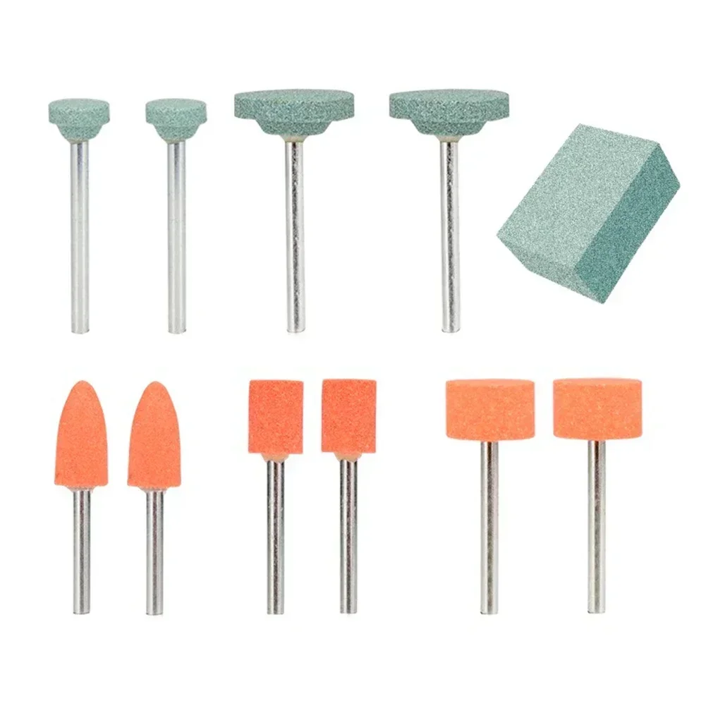 11Pcs Grinding Head Oil Stone Set 3mm Shank Polishing Bit Abrasive Mounted Stone For Rotary Tool Electrical Grinder Accessories