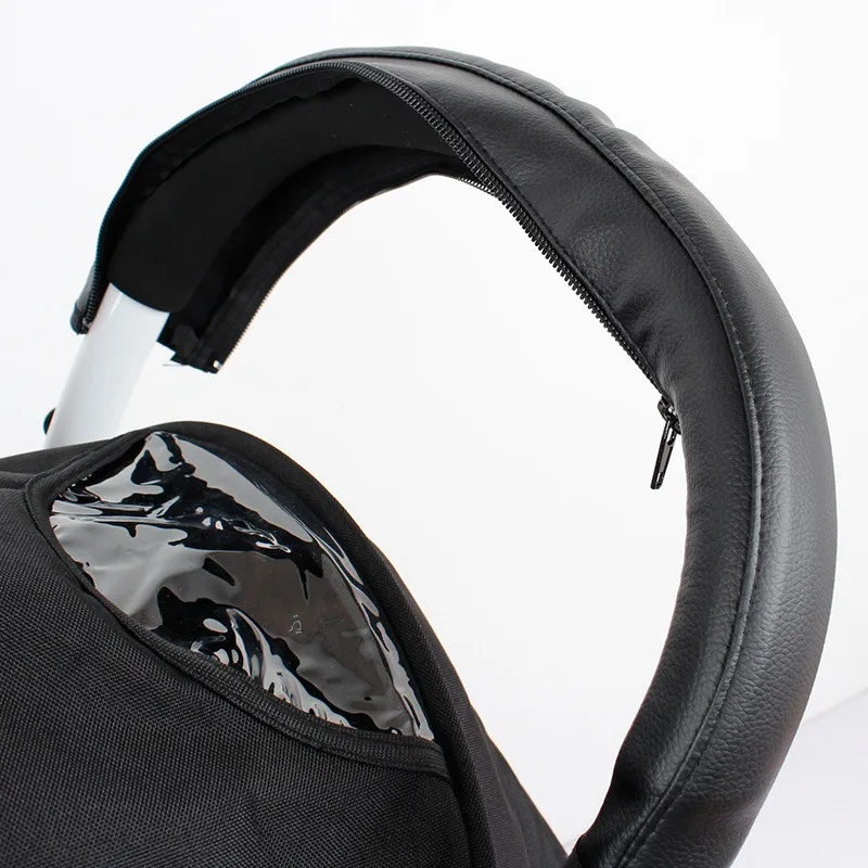 Baby Stroller Armrest Gloves Stroller Accessories Pu Leather Handle Gloves Can Be Folded Washable Zipper Universal