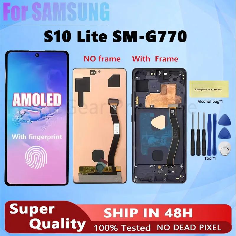 6.7''AMOLED TFT For Samsung Galaxy S10 Lite LCD Display & Touch Screen, Repair Replacement Part For G770F SM-G770F/DS G770U1 LCD
