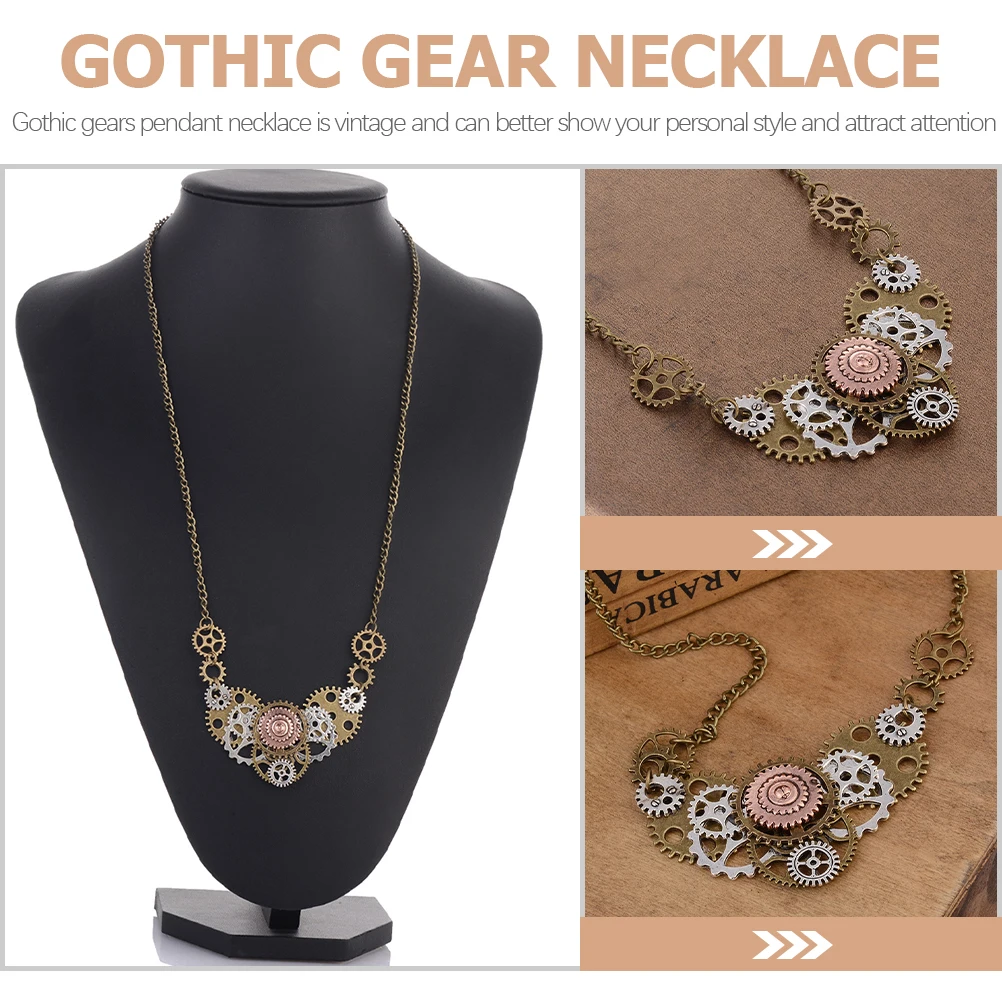 Gear Retro Necklace Necklaces Punk Jewelry for Men Steampunk Rotatable Pendant Women's