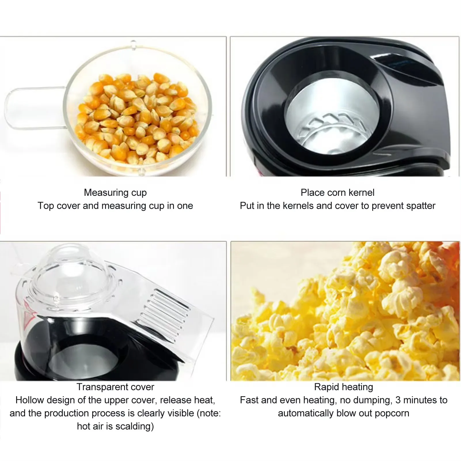 Home Electric Popcorn Maker Blowing Mini Popping Corn Bunting Machine Electric Popping Corn Machine Popping Grain Machine