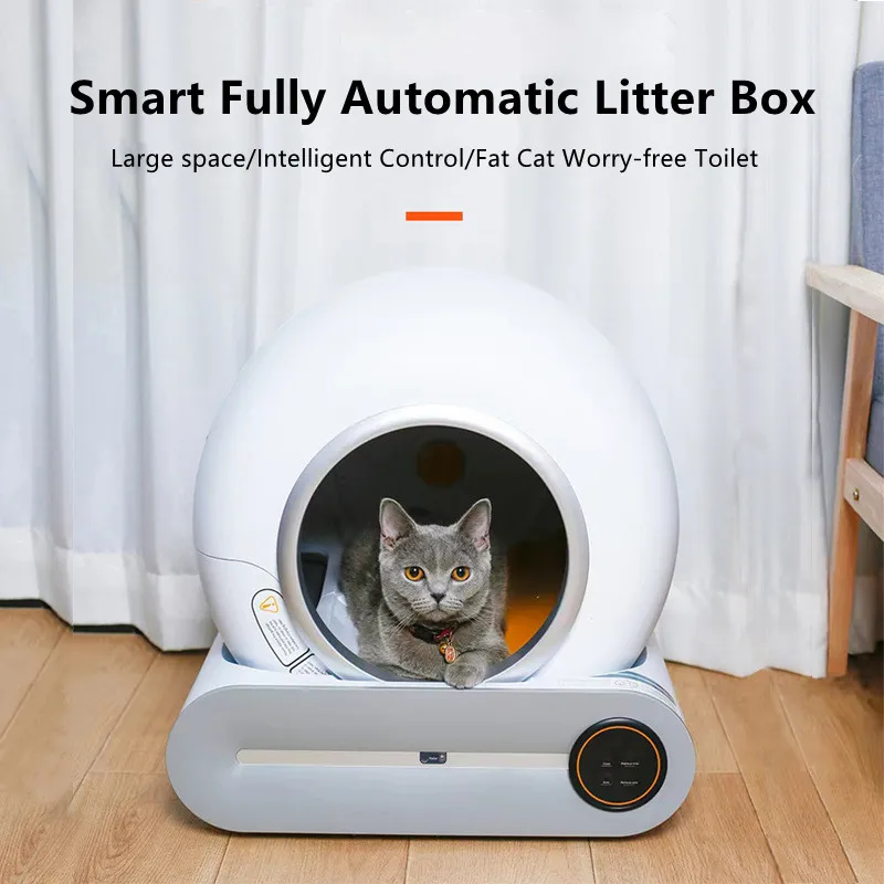 

65L Automatic Cleaning Cat Litter Box Sandbox Controlled Remotely Cats Smart Closed Cat Toilet Sterilization Odor Removal