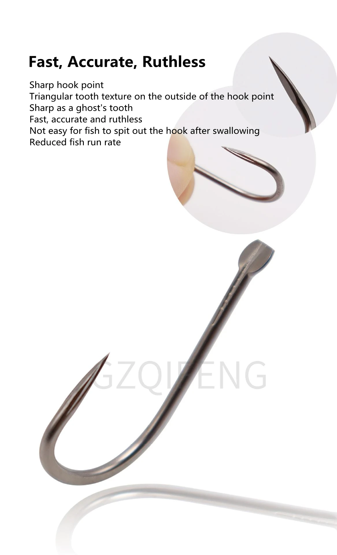 ZYZHE Titan Neue Kanto-Haken 10 Stück/Beutel 8 Größen Schärfer Barbelfreie Titanlegierung Korrosionsbeständige Meeres- oder Süßwasser-Angelhaken – Detail 5