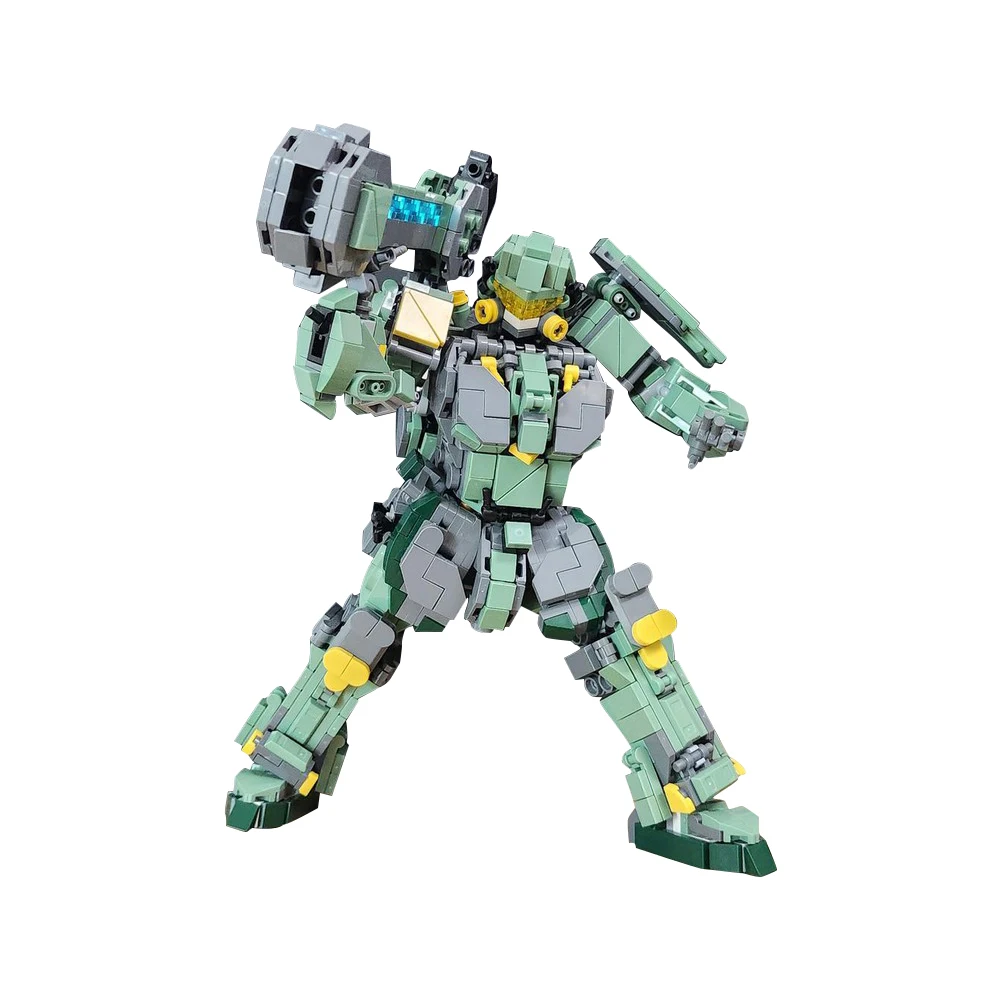 

Gobricks MOC Mechanics Mech version green type 2 Model Building Blocks Classic WarriorS Characters Bricks Toy for Kids Gift