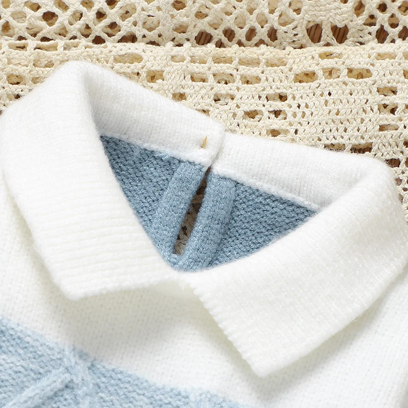 0-18m Infant Boys Rompers Clothes Autumn Winter Turtle Neck Long Sleeve Knitting Newborn Boys Jumpsuits Outfits Toddler Playsuit