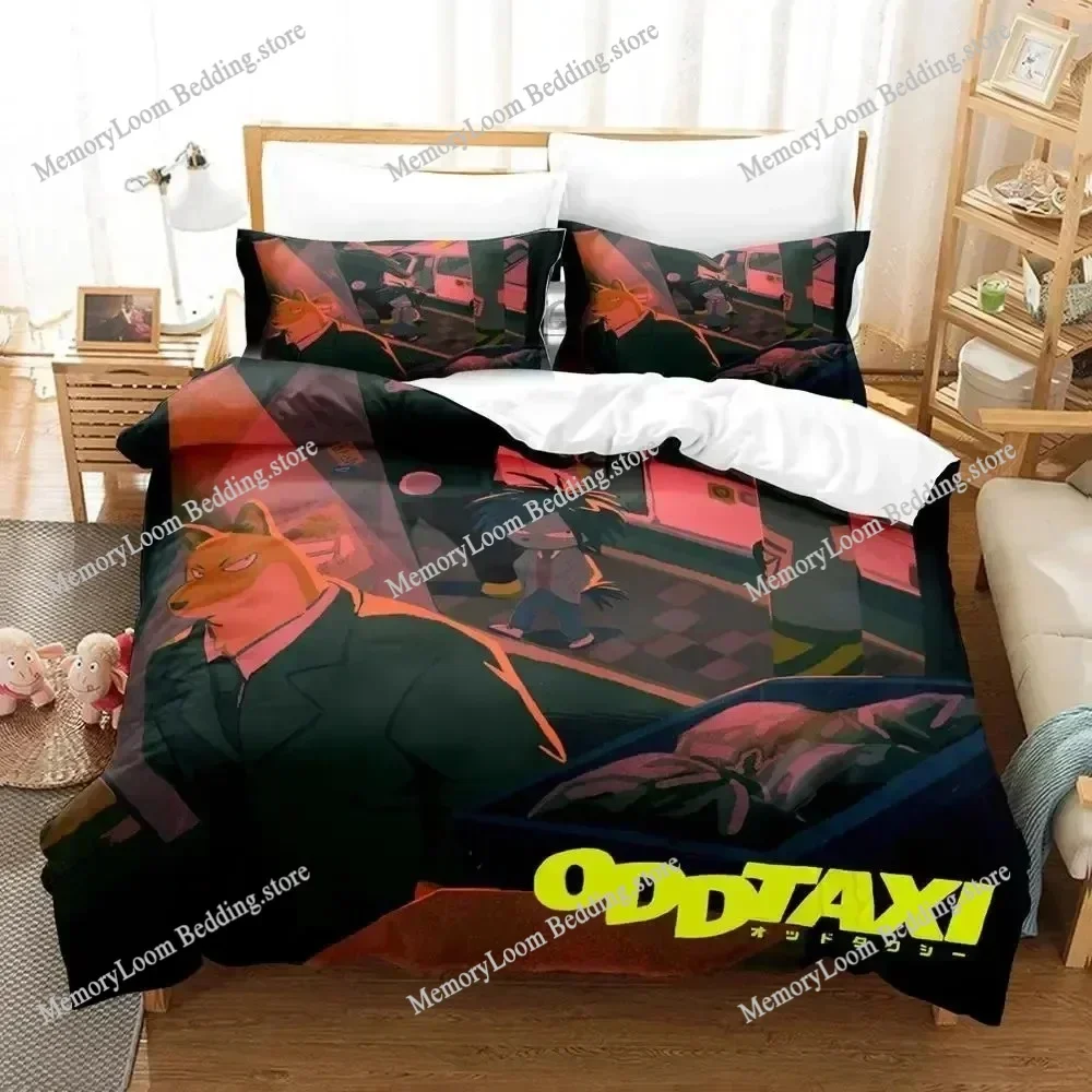 3D Anime Odd Taxi Bedding Set Duvet Cover Bed Set Quilt Cover Pillowcase Comforter king Queen Size Adult Bedding Set